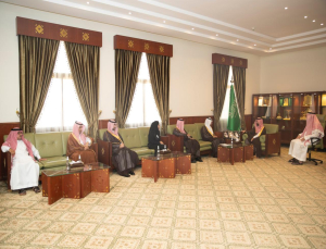 His Highness the Governor of Al-Kharj Receives the President of PSAU