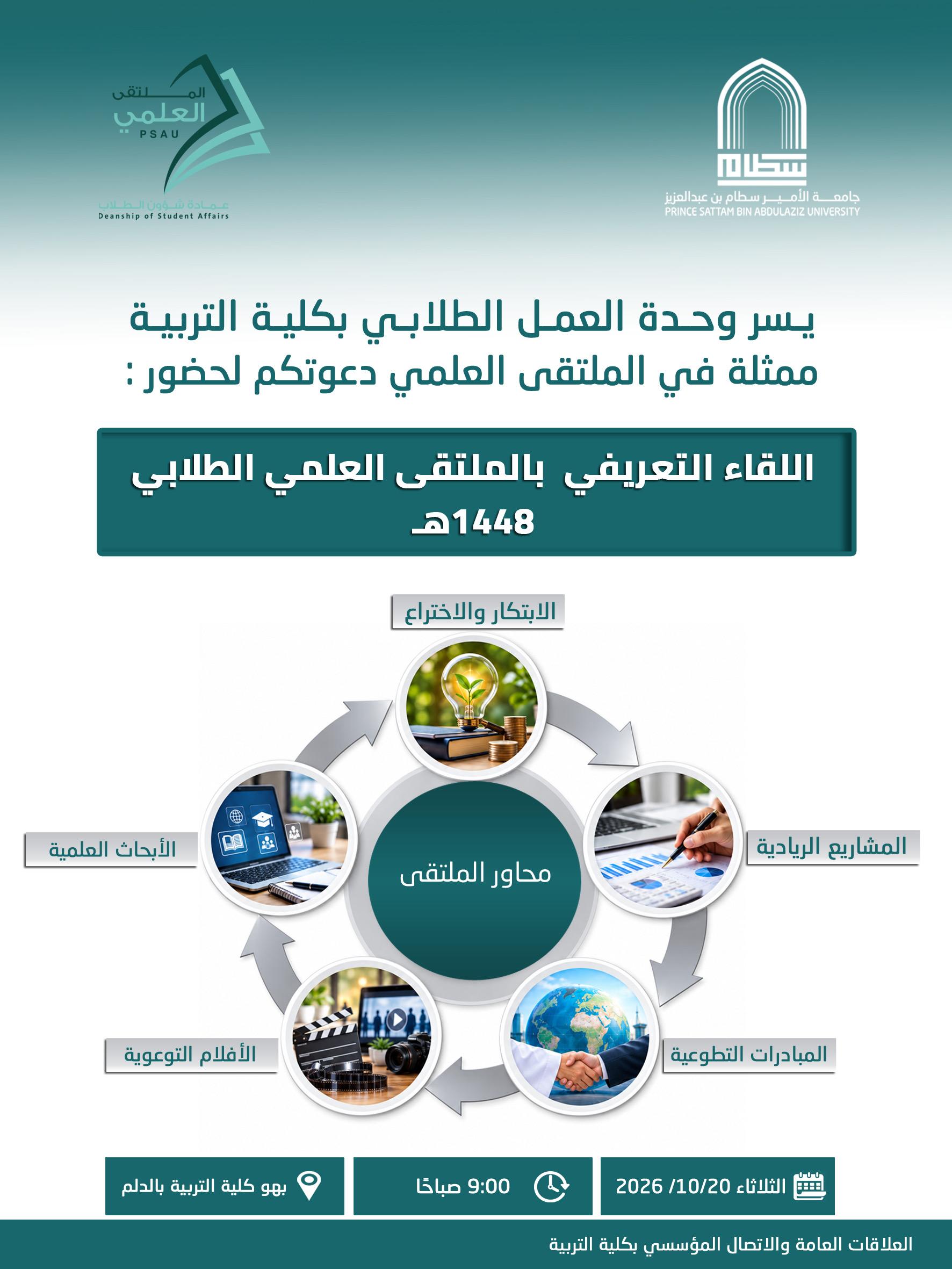 اللقاء التعريفي بالملتقى العلمي الطلابي 1448هـ