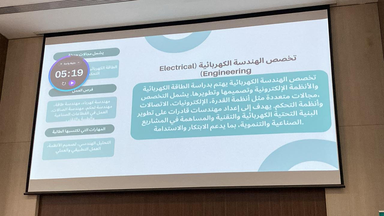 وفداً من طالبات و معلمات مدرسة ثانوية الأبناء للطالبات في زيارة لشطر الطالبات بهندسة وادي الدواسر 