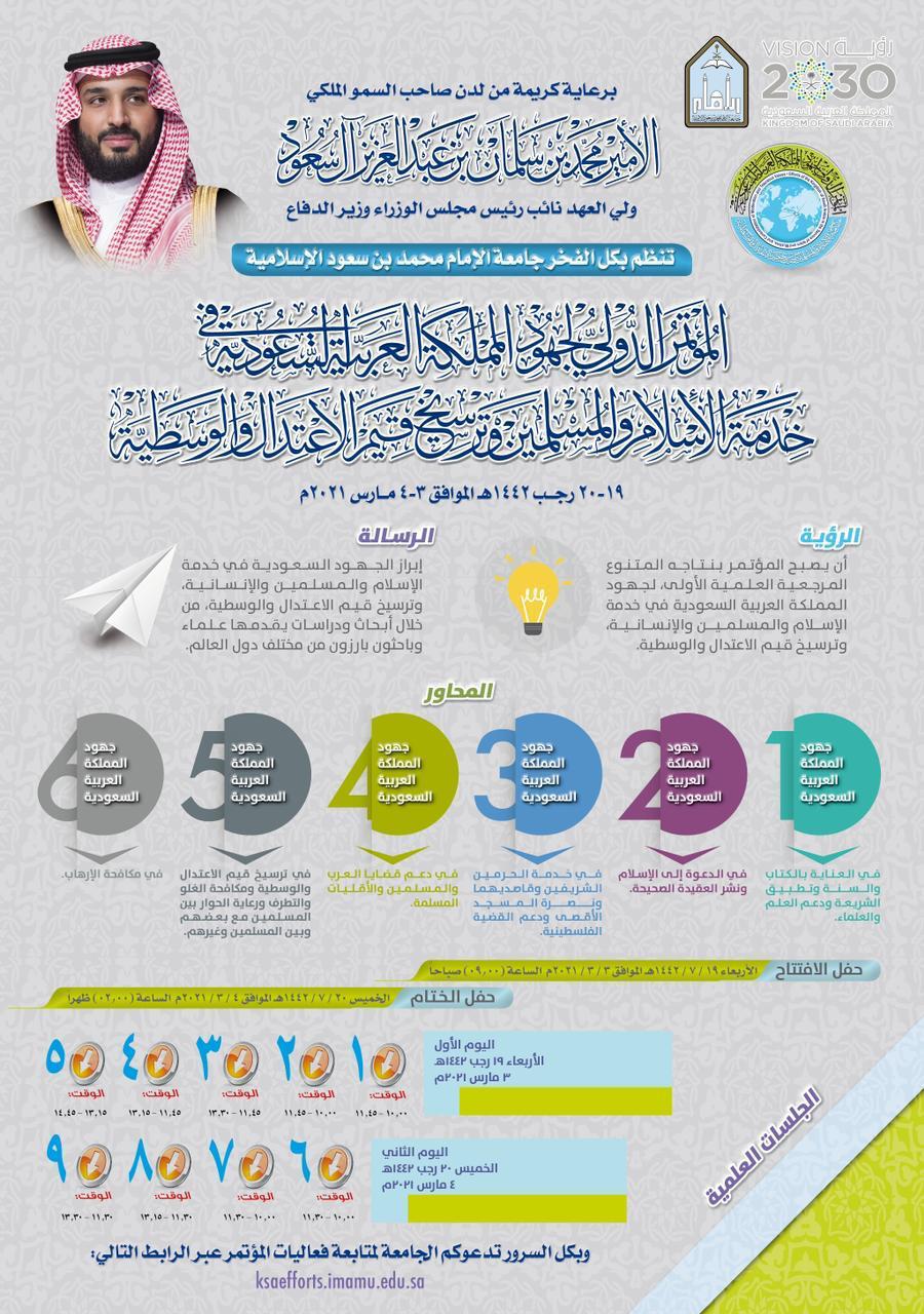 المؤتمر الدولي لجهود المملكة العربية السعودية في خدمة الإسلام والمسلمين وترسيخ قيم الاعتدال والوسطية