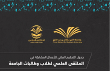 المشاركات المرشحة للتحكيم العلني في الملتقى العلمي ومواعيد التحكيم