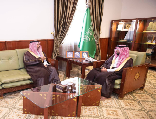 The Governor of Al-Kharj Receives the President of PSAU, Prof. Abdullah Al-Tamim